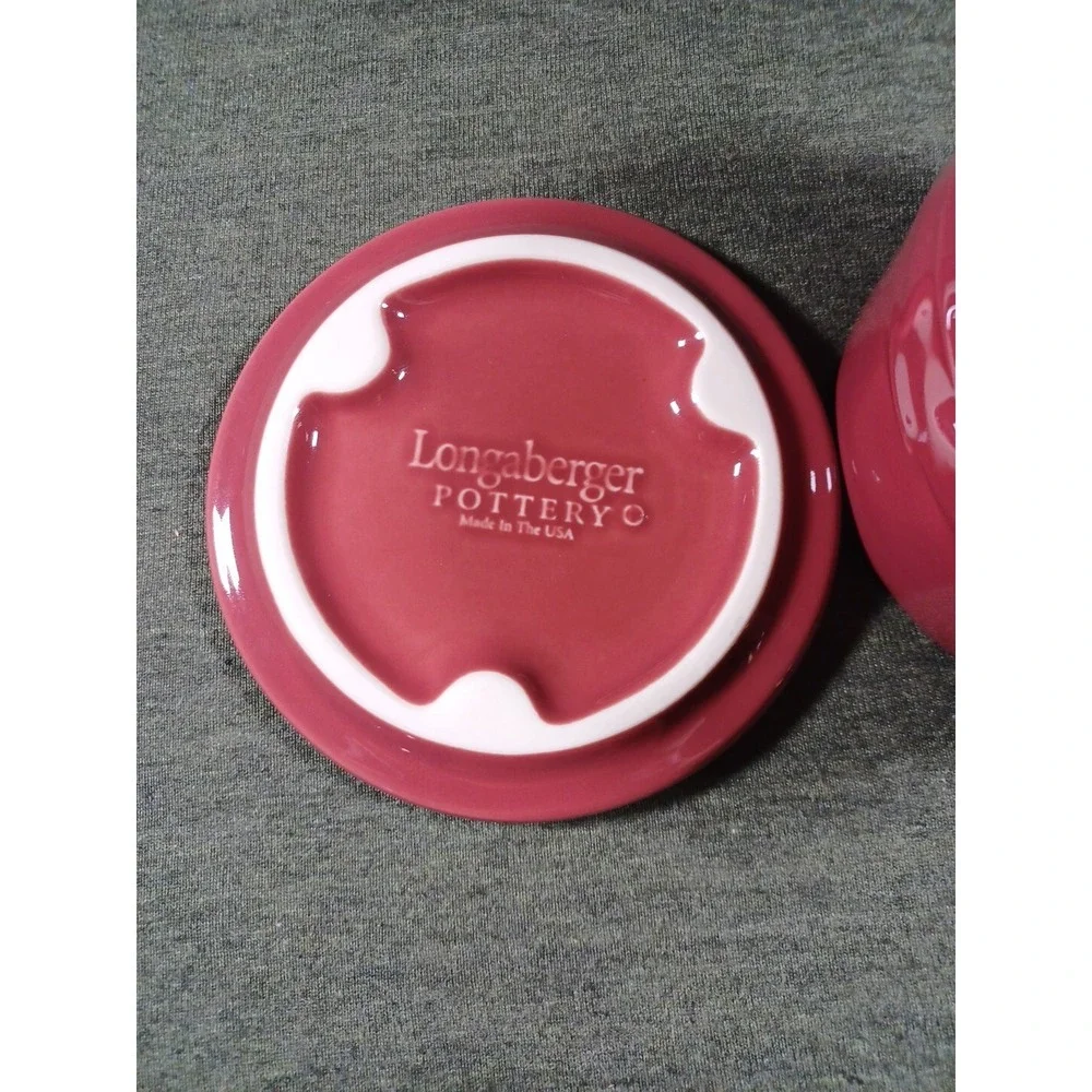 Longaberger Pottery Woven‎ Traditions Crock Paprika Red Cranberry